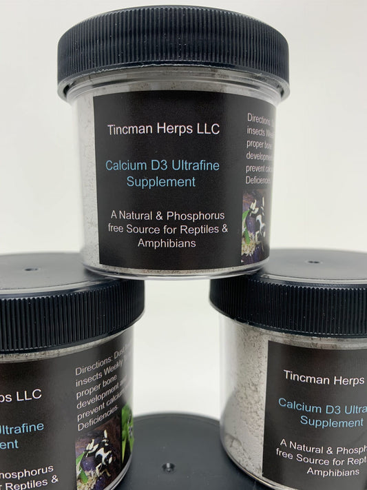 New Tincman Herps Ultrafine Calcium/D3 Supplement 3 oz (Dual Sourced)